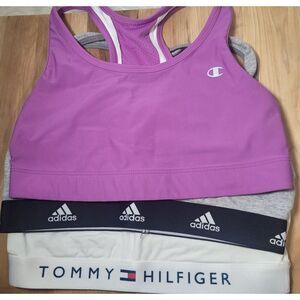 BUNDLE Women's Small Sports Bralettes - Adidas, Champion, Tommy Hilfiger